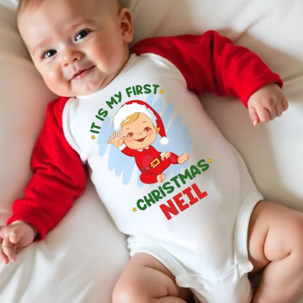 baby boy first christmas outfit