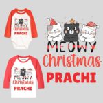 meowy christmas tees and onesies for kids