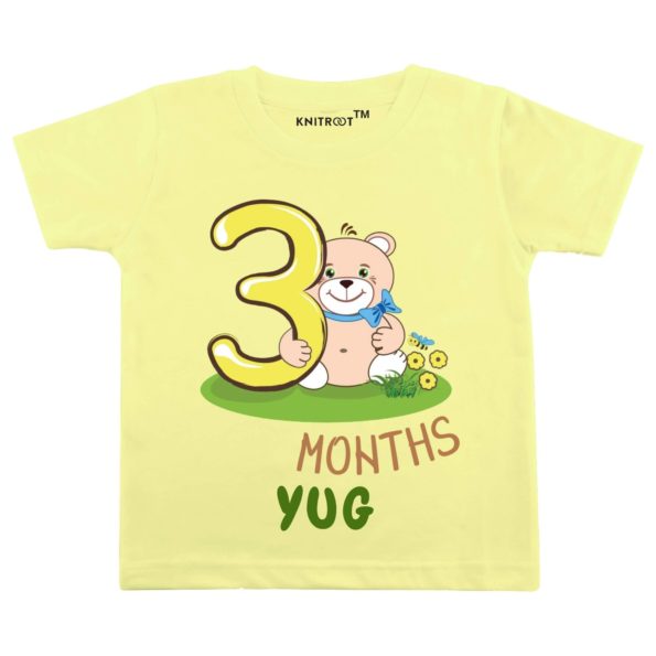 Three month teddy in tee