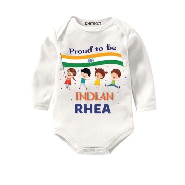 proud to be indian stated baby onesie
