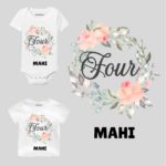 Four Birthday-floral Toddler outfit