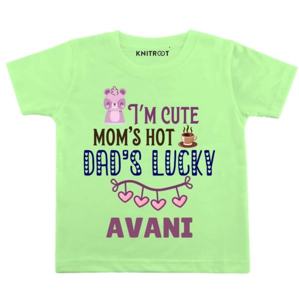 I’m cute mom’s Dad’s Luck Kids T-shirt