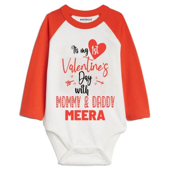 It’s my 1st Valentine day with Mommy and Daddy Baby Romper