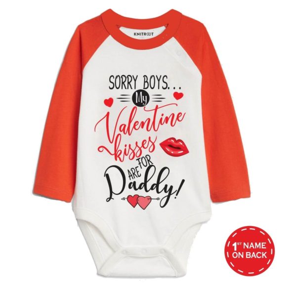 Sorry boys my Valentine kisses for daddy Baby Romper