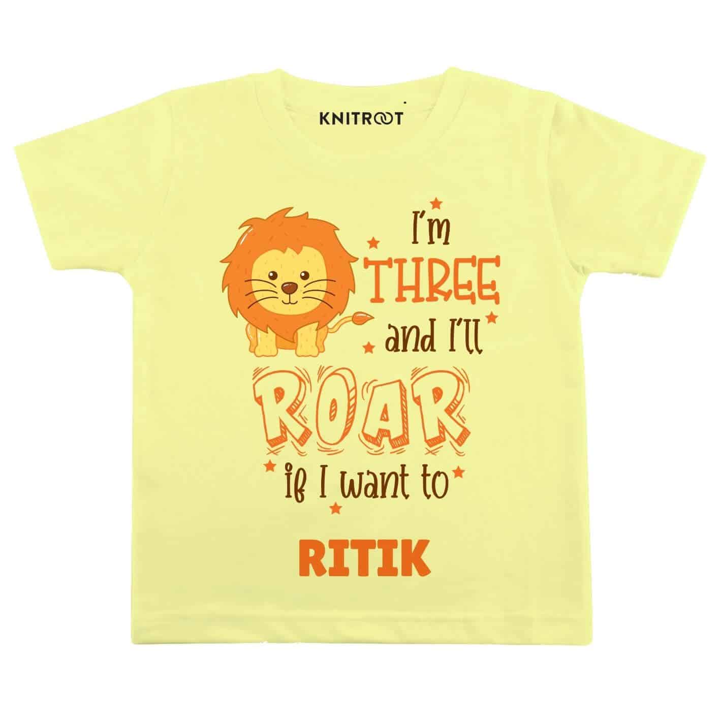 Three and i’ll roar Toddler outfit