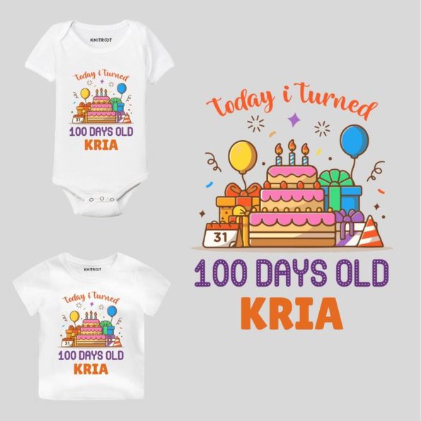 Turned 100 days old-cake Baby Wear