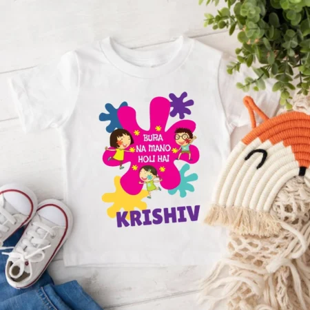 Holi festival for kids t shirt