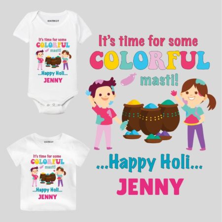 holi t-shirt for baby girl