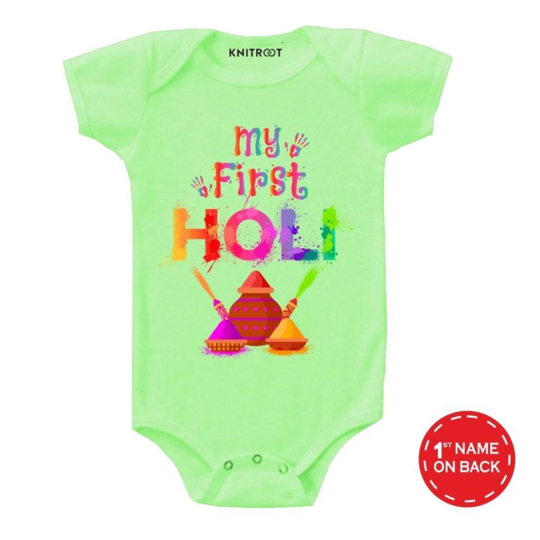 Holi Dress For Kids Free Customized Baby Clothes KNITROOT