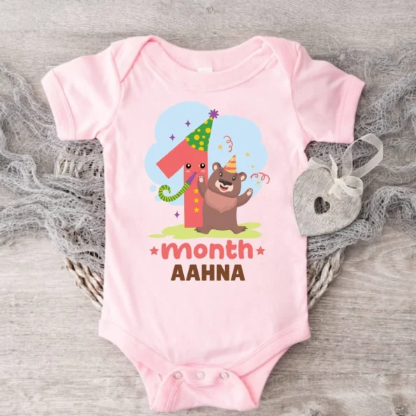 Animal Theme 1 Month Birthday wear