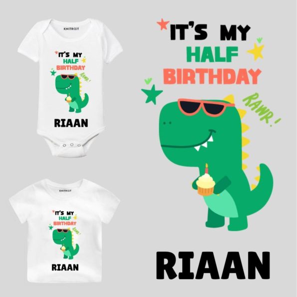 half birthday t shirt for baby boy