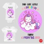 Unicorn turns six baby outfit