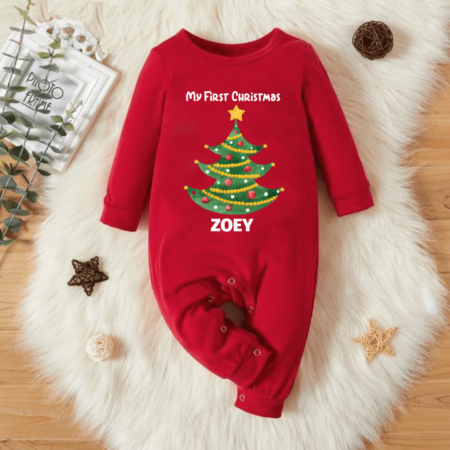 my first christmas baby outfit