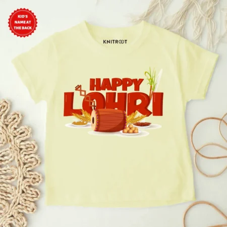 Happy Lohri Oneise & T-shirt For Kids