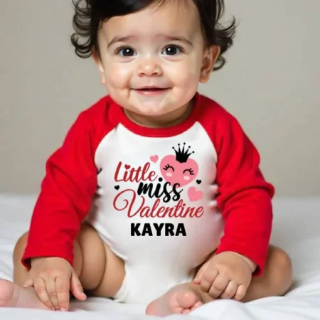 Little Miss Valentine Raglan Baby Outfit