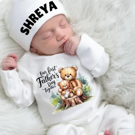 Our First Father's Day Together Jumpsuit and Cap